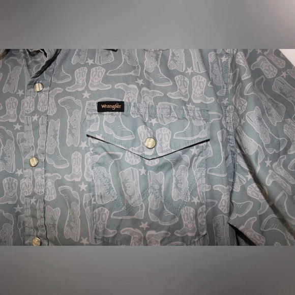 Men’s Wrangler Short Sleeve Pearl Snap Cowboy Boot Western Shirt Size XXL - Picture 4 of 13